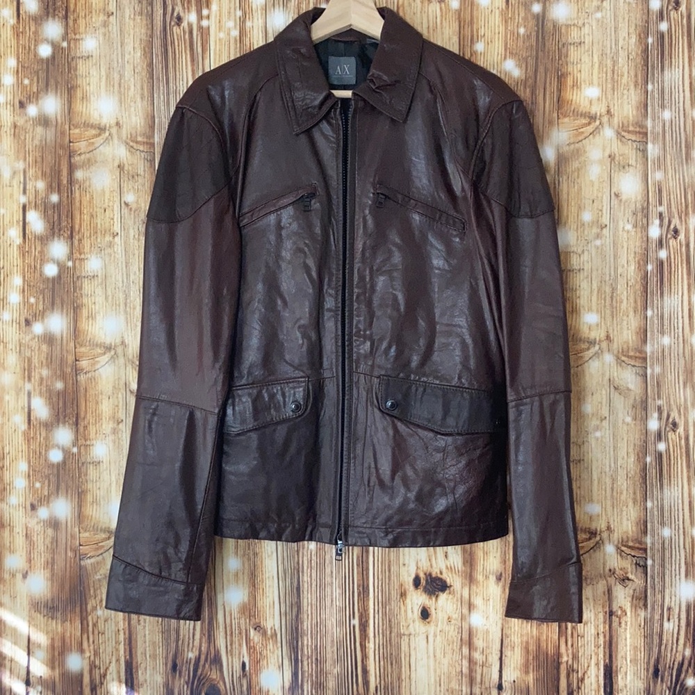 Armani Exchange goat leather jacket